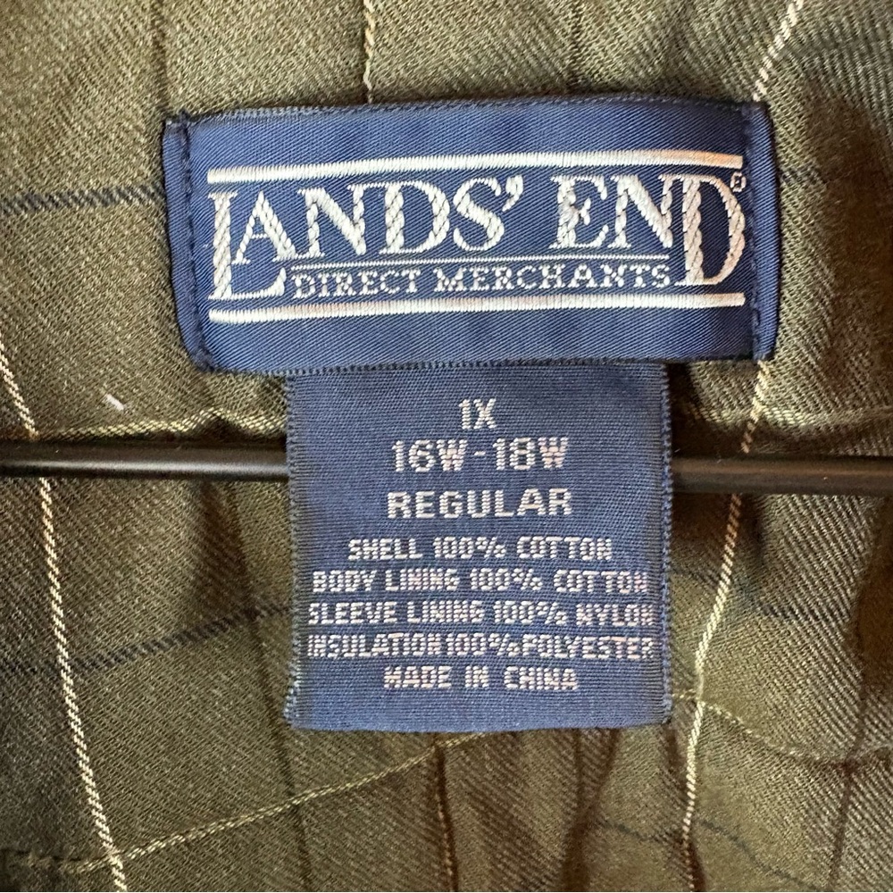 Lands End Women's Navy Blue Chore Barn Coat Corduroy Size 1X 16W 18W Thermolite - Picture 13 of 13